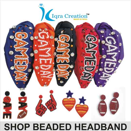 Iqra Creation Beaded Hearband for Women