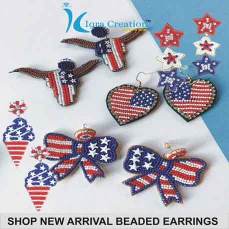 Iqra Creation 4th July Beaded Earrings for Women